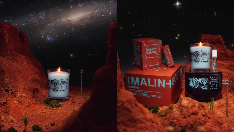 圖說：(MALIN+GOETZ) x BRAIN DEAD皮革香氛蠟燭255g / 2,550元、780g / 7,400元。（圖／品牌提供）