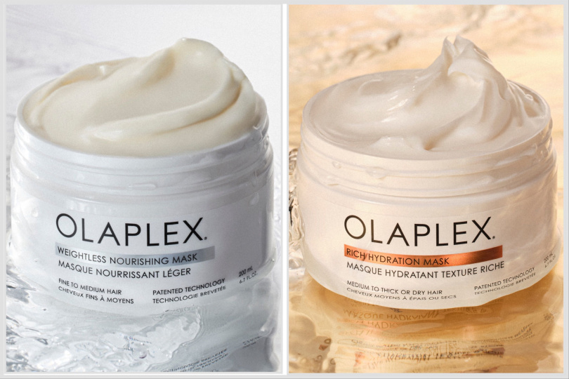 OLAPLEX 歐啦深層保濕護髮膜200ml／1,980元、OLAPLEX 歐啦輕盈滋養護髮膜200ml／1,980元。（圖／品牌提供）