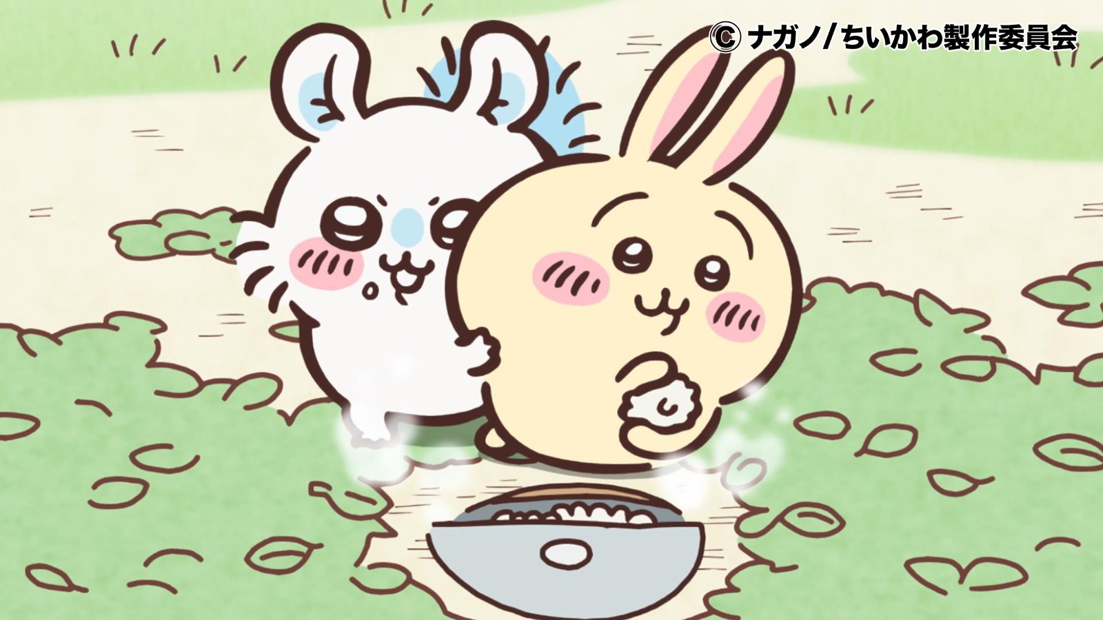 小桃鼠想搶兔兔手上的食物兔兔完美迴避