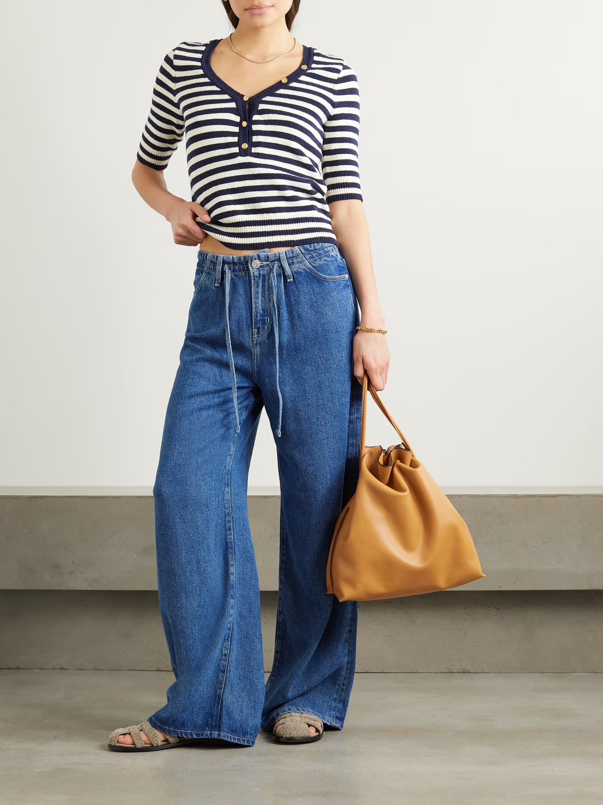 FRAME Super Drape high-rise wide-leg jeans