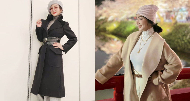 美鳳姐的穿搭也很善於運用多層次搭配，尤其在冬天裡，她會穿上落肩大衣、戴上毛帽，讓整體造型巧妙堆疊出具有層次感和豐富度的視覺效果。