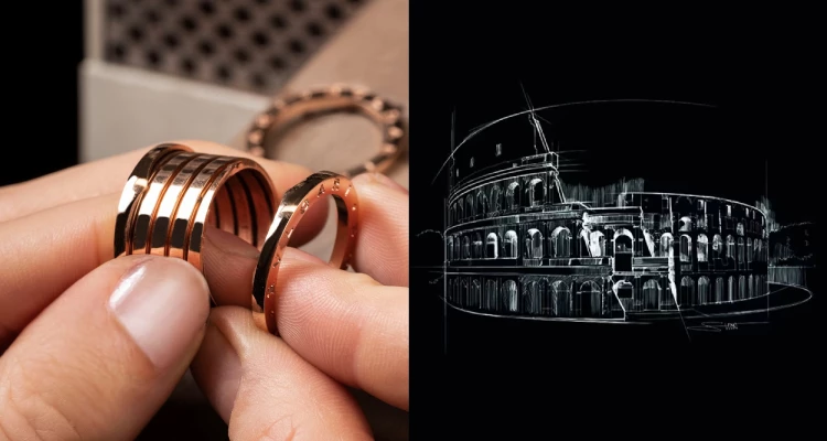 接著，我們將視線往手指上看，張凌赫指間上多款「B.Zero1」寬版戒，則是以羅馬競技場為靈感的圓弧輪廓，同樣搭配以玫瑰金和白K金的材質，在雙手高、低差之間，展現出剛、柔並濟的視覺張力。而這樣的「雙指疊戴」手法，不只增加份量感，也讓造型更加Tough，一如「B. Zero1」予人的結構力量。