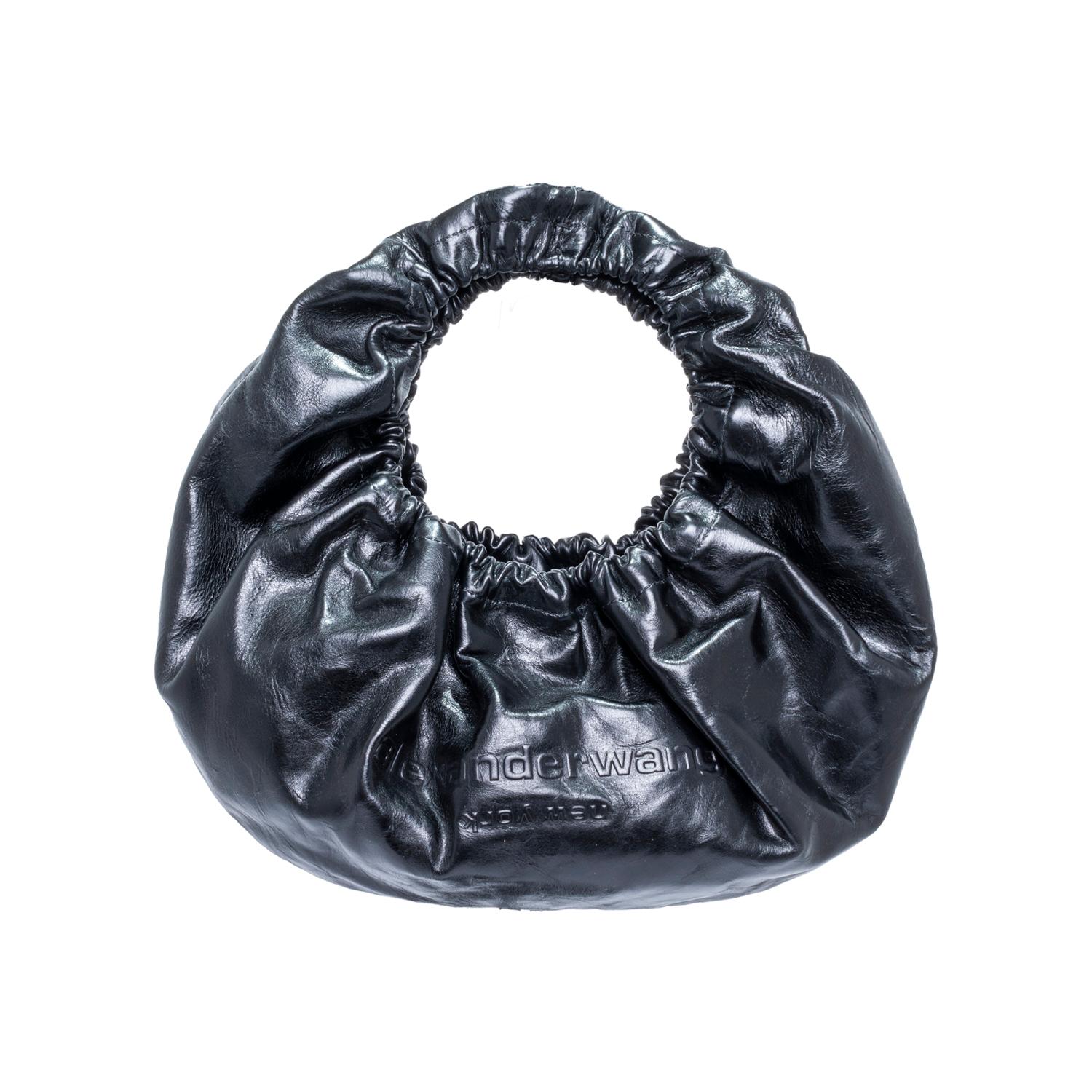 alexanderwang Logo新月形小號裂紋漆皮手柄包