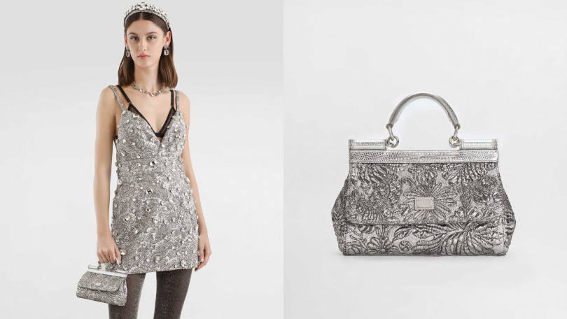 Dolce&Gabbana小牛皮壓紋提把包 ／63,000元（圖／品牌提供）