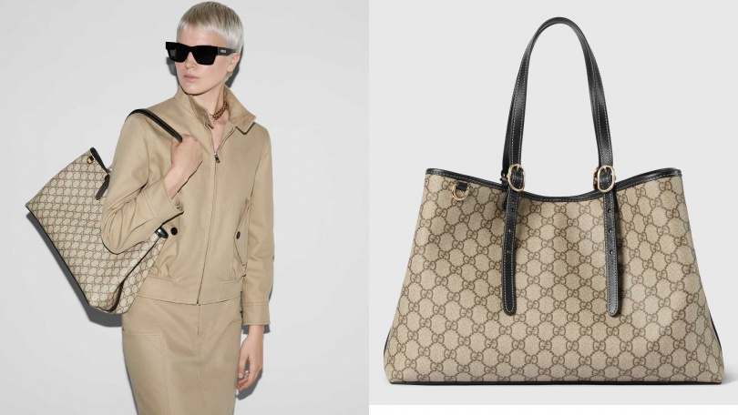 GUCCI GG Emblem中型手提袋／價格店洽（圖／品牌提供）