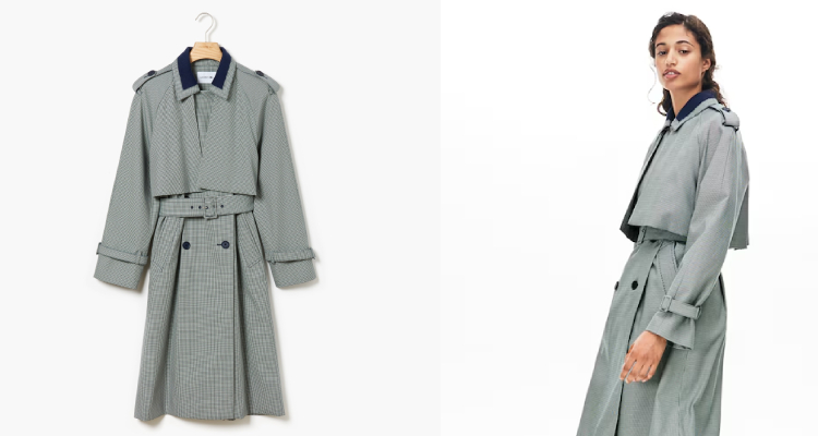 細緻撞色千鳥格印花、寬大口袋和優雅雙排扣，細節滿分又有質感。每次穿上這件Lacoste風衣，整個人都覺得自己帥氣加倍，走在街上都忍不住想多照幾眼鏡子。