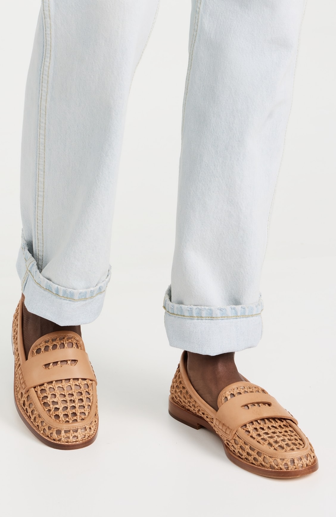 Loeffler Randall Rachel Crochet Raffia Loafers