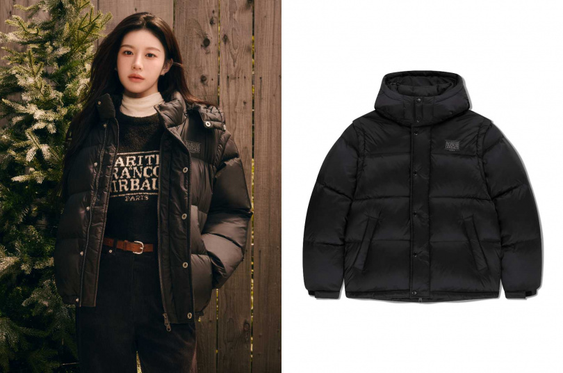 MARITHÉ+FRANÇOIS GIRBAUD高允貞同款 黑色可拆式鴨絨羽絨外套／8690 元（圖／品牌提供）