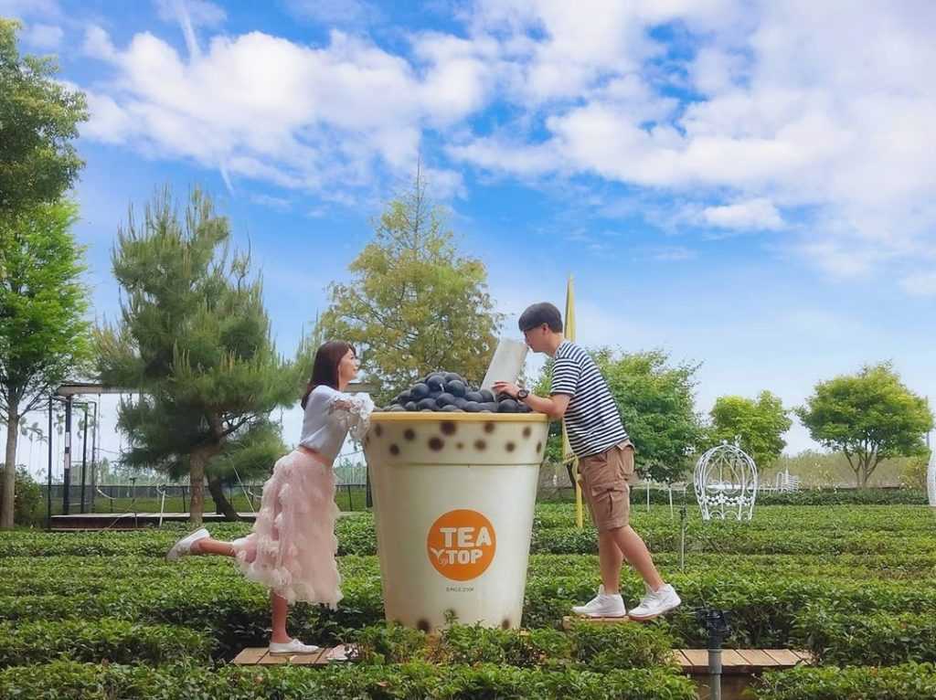 南投名間︱茶二指故事館︱哪來的巨大杯珍奶？！好玩又好拍的茶葉故事館、茶園