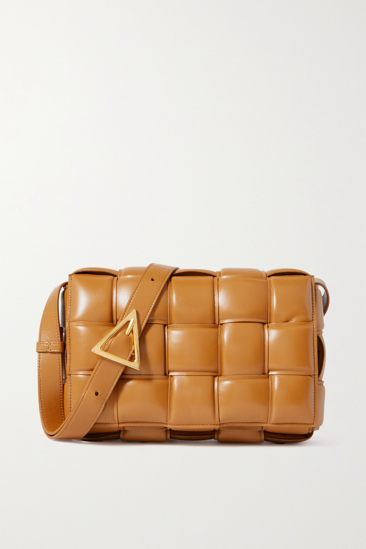 Bottega Veneta - Cassette Padded Intrecciato Leather Shoulder Bag - Tan - one size