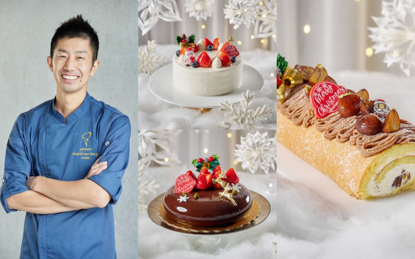 日本神戶甜點主廚西川健司設計三款期間限定蛋糕。（圖／台北美福大飯店提供）