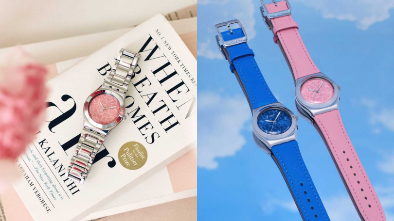 Swatch BLOSSOM TIME 系列 金屬錶帶款式／4,850元，皮革錶帶款式／4,150元（圖／品牌提供）