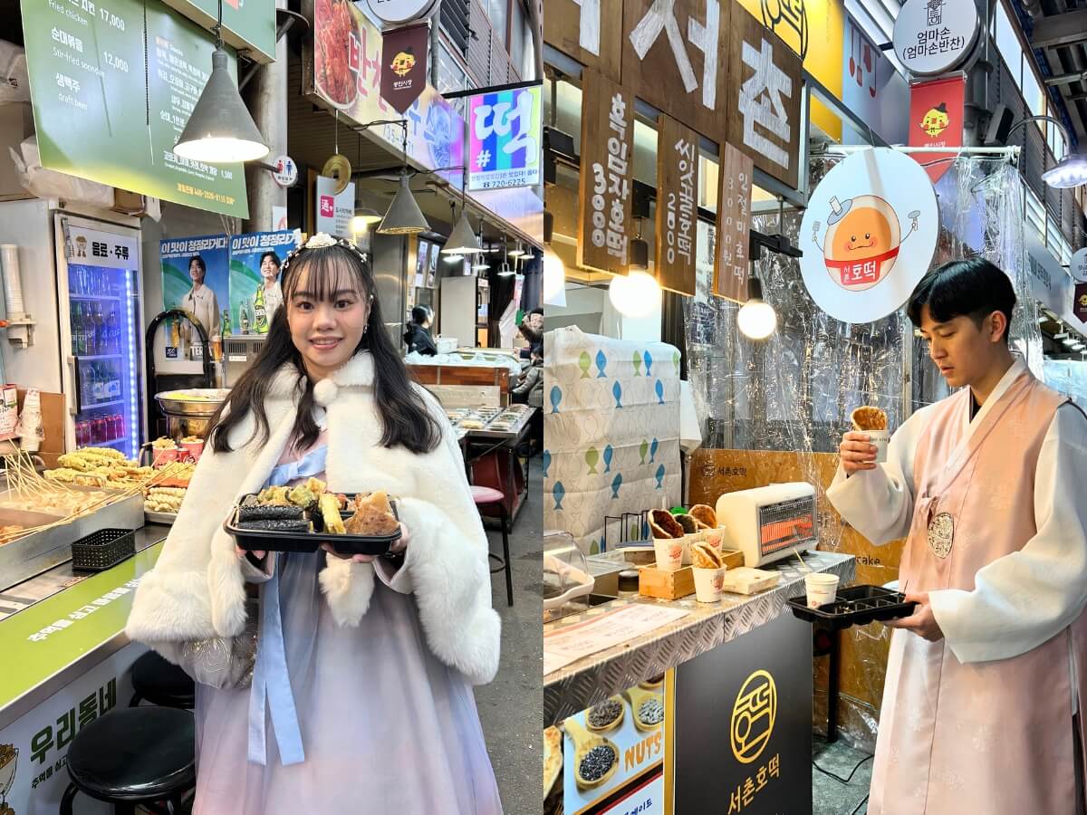 韓國美食｜景福宮附近必去的【通仁市場】，體驗穿韓服用古銅錢逛市場！