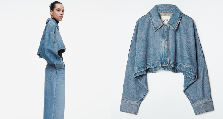 COS這件夾克可說是換季時節的理想單品。以牛仔布料打造，短版剪裁增添了穿著的造型靈活度，使人得以輕鬆展現多元穿搭風格。