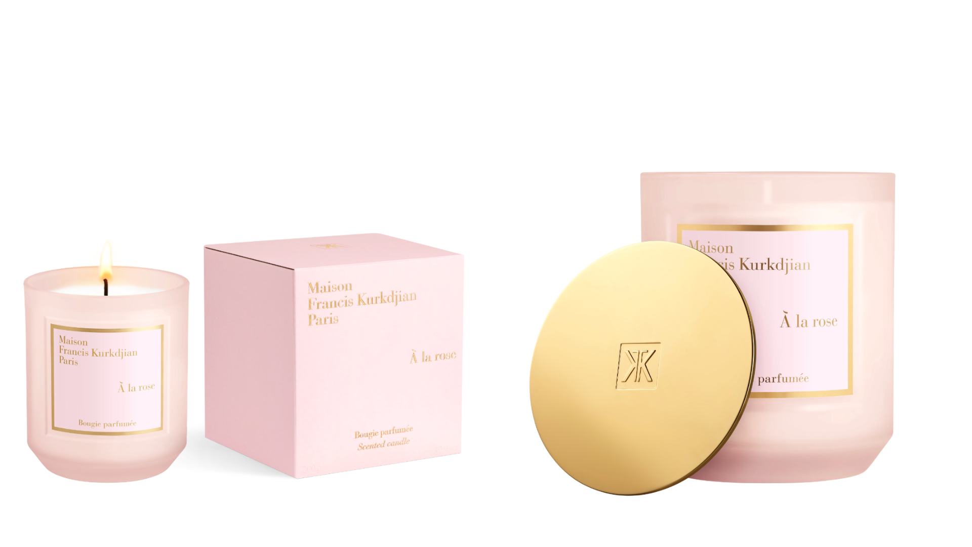 Maison Francis Kurkdjian À la rose愛戀玫瑰香氛蠟燭300g／4,500元。圖片：品牌提供