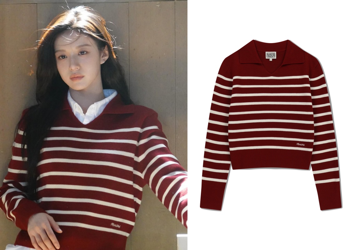 此外，我們還非常推薦高允貞私服中的這件針織上衣，其開領的設計，可延伸脖子的線條，加上紅色的配色，能為秋冬注入一股暖意之餘，還可以增添好氣色。