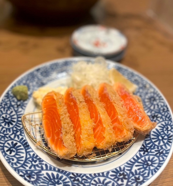 炸鮭魚定食