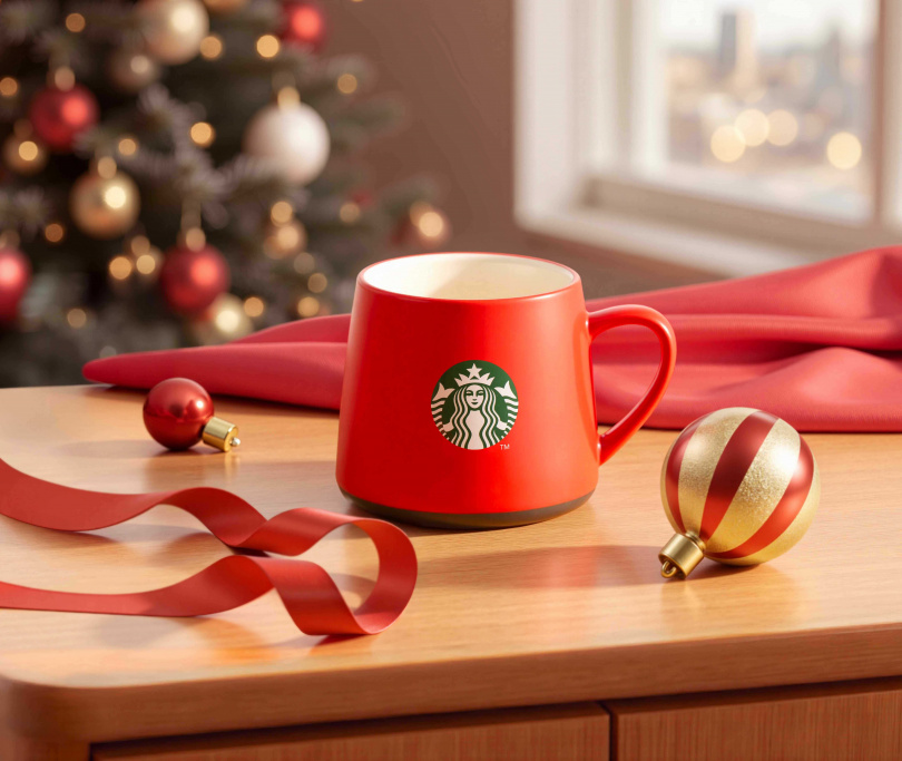 今年全新推出的家享馬克杯（節日限定款），以節日經典的紅綠配色搭配厚實陶瓷質感，營造濃厚節慶氛圍，讓你在家就可以完整重現星級咖啡館體驗。（圖／雀巢提供）
