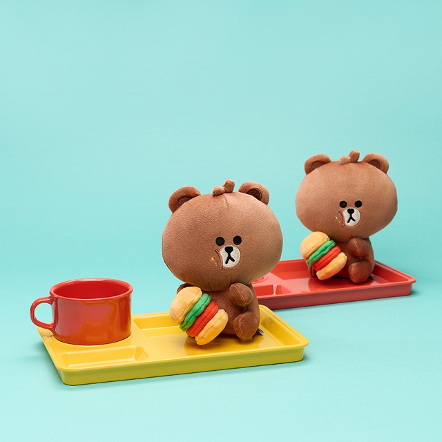 【LINE FRIENDS】漢堡熊大震動拉繩玩偶『LINE禮物獨家』