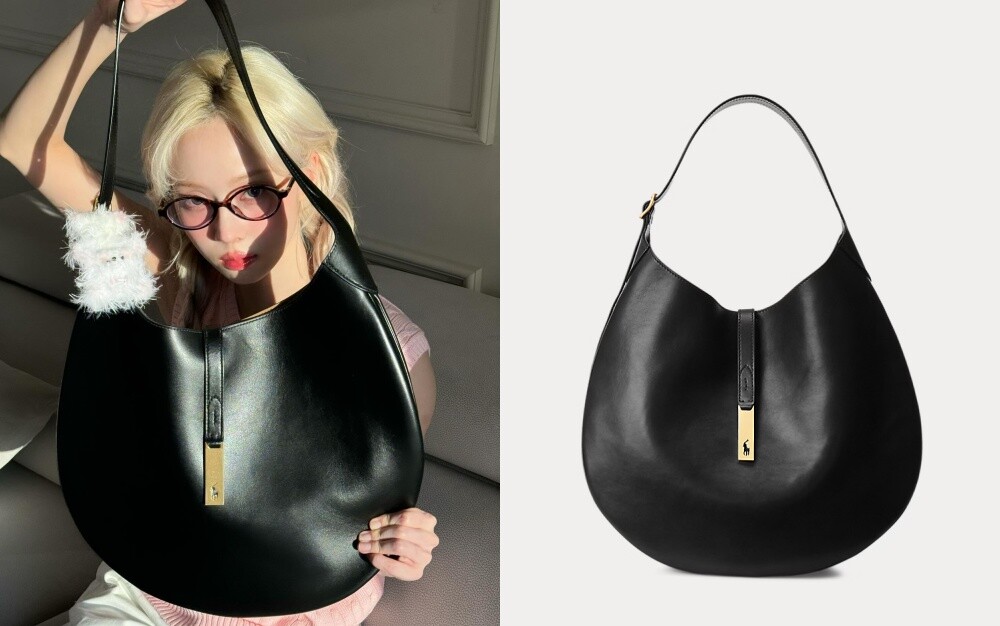 4. Ralph Lauren Polo ID 大型小牛皮單肩包：Winter同款！（NT$24,880)