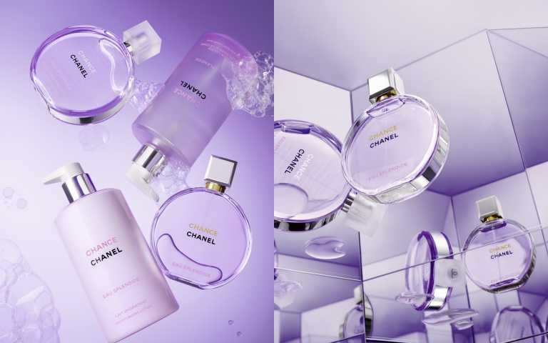 香奈兒CHANCE紫色霓幻系列，包括香水、沐浴露、身體乳、身體香氛精油。（圖／品牌提供）​
