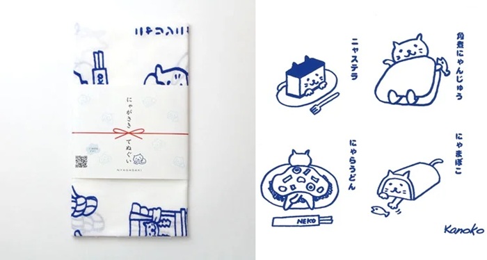 長崎喵咪手拭巾