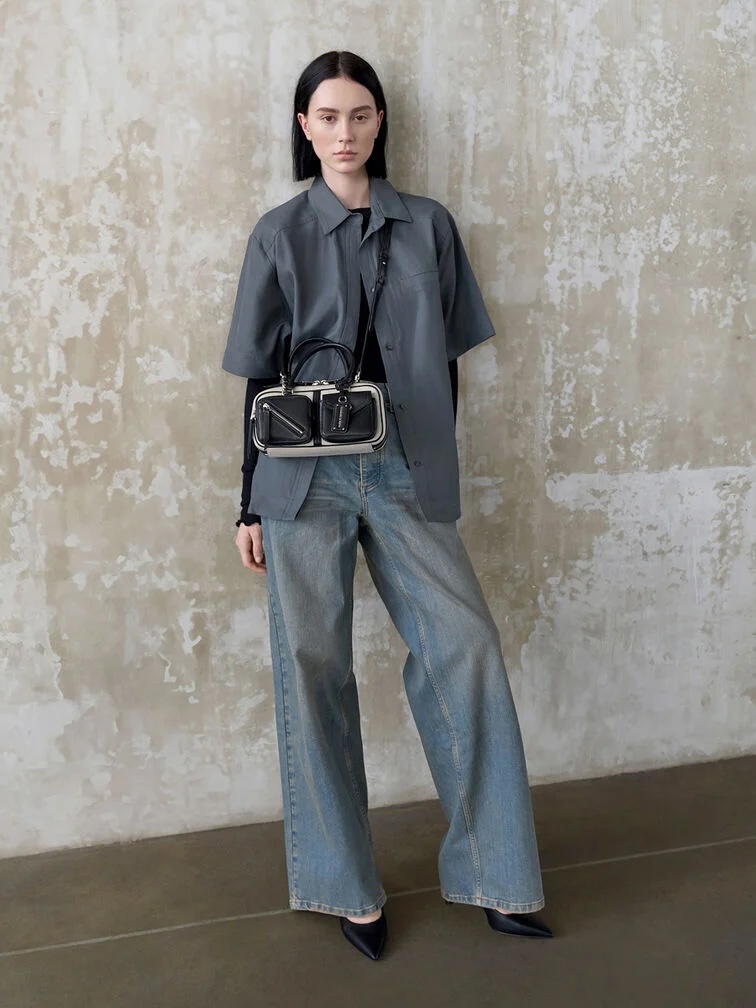 CHARLES & KEITH Thora 多功能撞色手提包