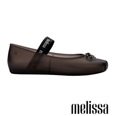 Melissa-果凍透明平底娃娃鞋-黑色