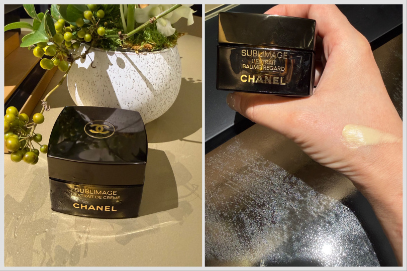 香奈兒奢華極萃肽金眼霜15g／18,000元、香奈兒奢華極萃肽金眼霜填充瓶15g／15,800元。（圖/tingting攝）