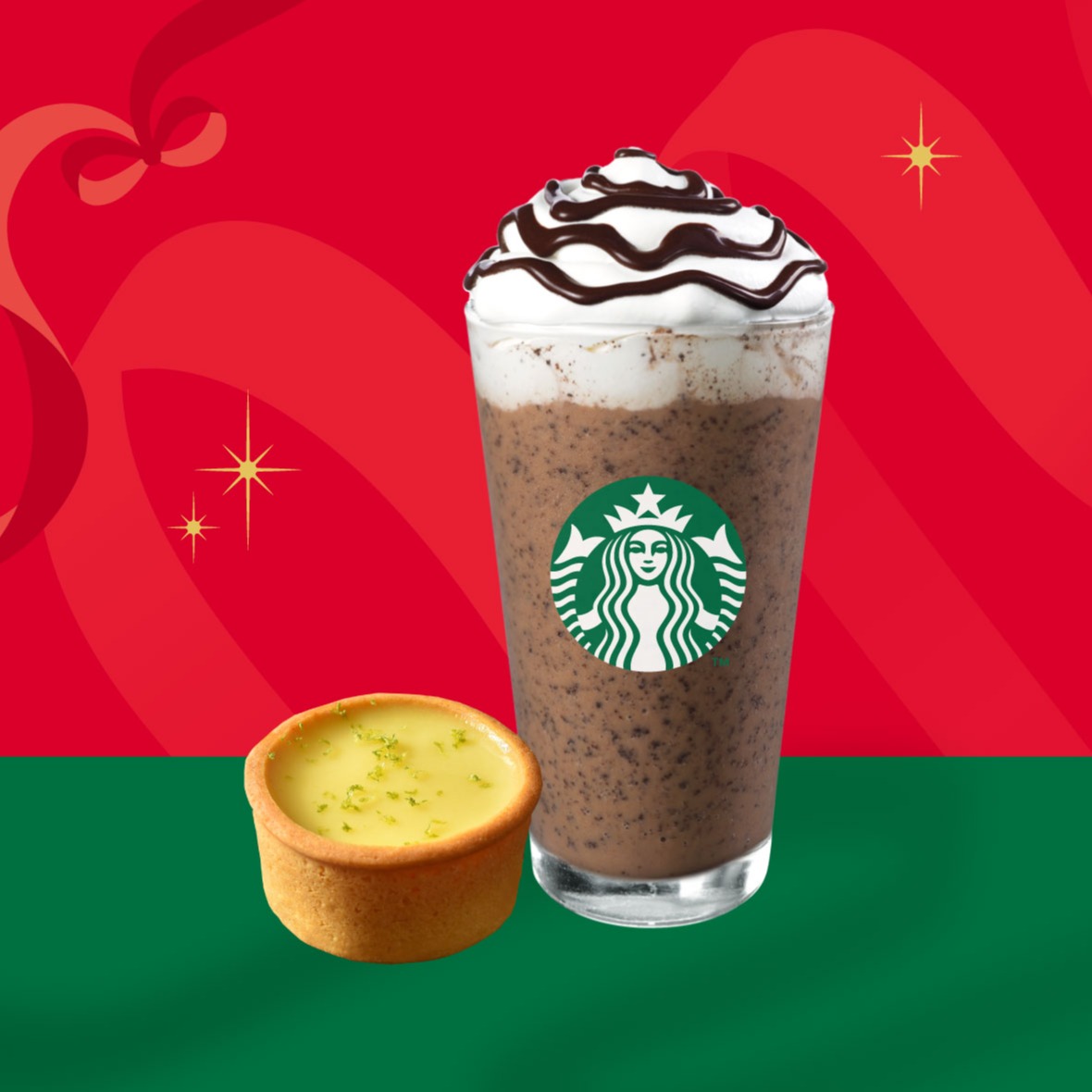 【星巴克】大杯巧克力可可碎片星冰樂+檸檬塔