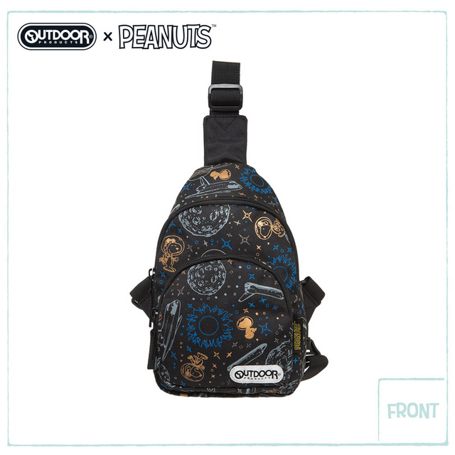 【OUTDOOR】SNOOPY史努比聯名款太空人系列單肩包(黑色)🎄聖誕交換禮物