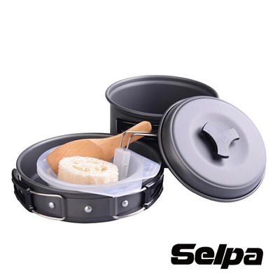 韓國SELPA 戶外不沾鍋設計鋁合金鍋具六件組 旅行 露營