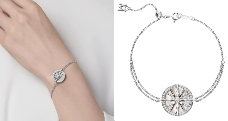 日本殿堂級珠寶品牌Mikimoto「Lucky Arrows」系列，以綻放純淨光彩的珍珠母貝，結合耀眼鑽石，並將日本傳統文化中的象徵好運的「矢車」（Yaguruma）箭形圖騰元素，融入在珠寶設計之中，化身為奪目的護身符，為配戴者招來幸運，照亮未來。（商品價格約：NTD 135,000）