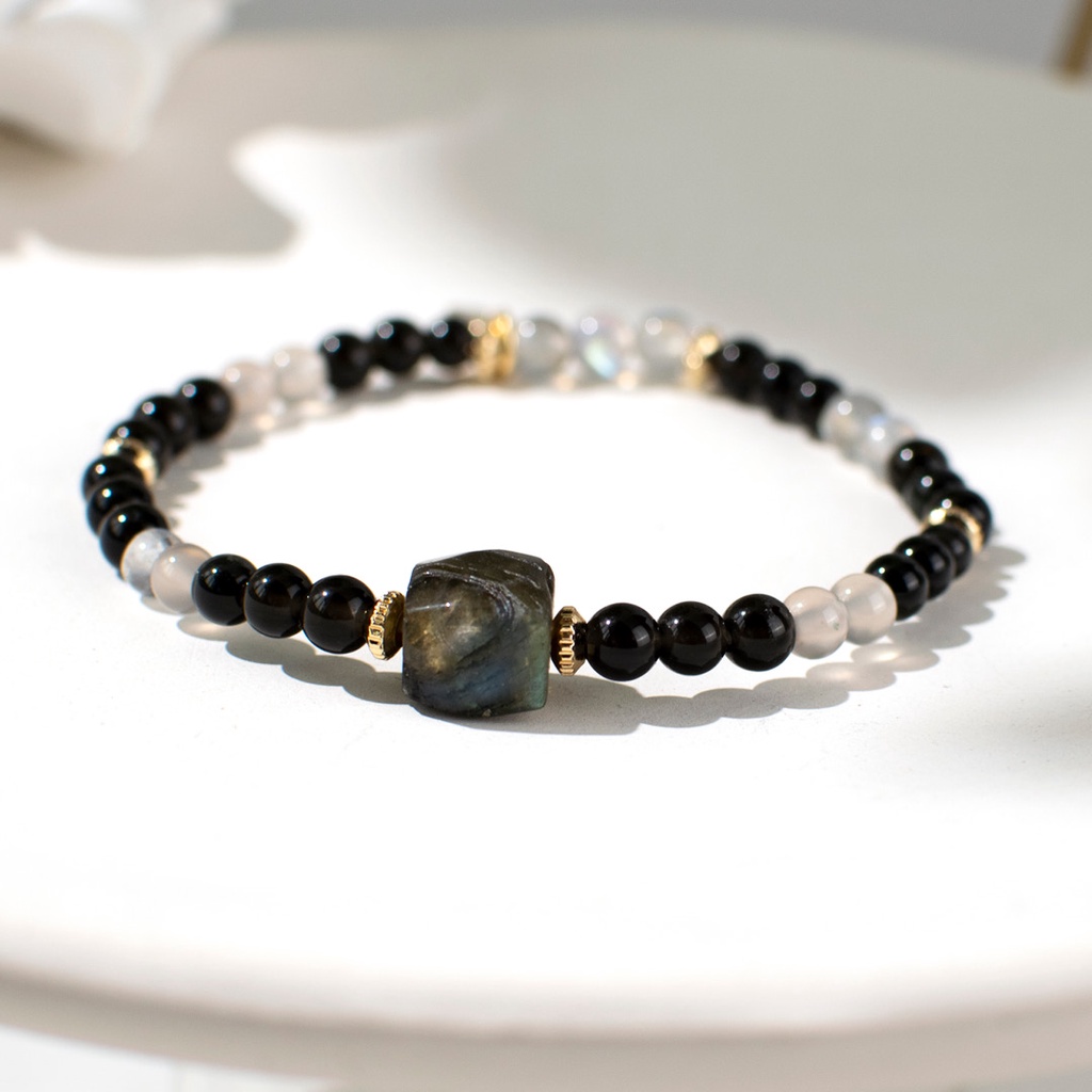 【SIO Crystal希奧水晶】原創水晶手鍊【天使之石】黑曜石