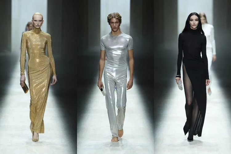 整體氣質明顯向90年代靠攏，Tom Ford 時期那種貼身、冷冽、節制的性感成為底蘊，Demna收起過往誇張體量，讓線條回到身體本身，他口中的「智慧設計」，其實是一種克制後的精準。