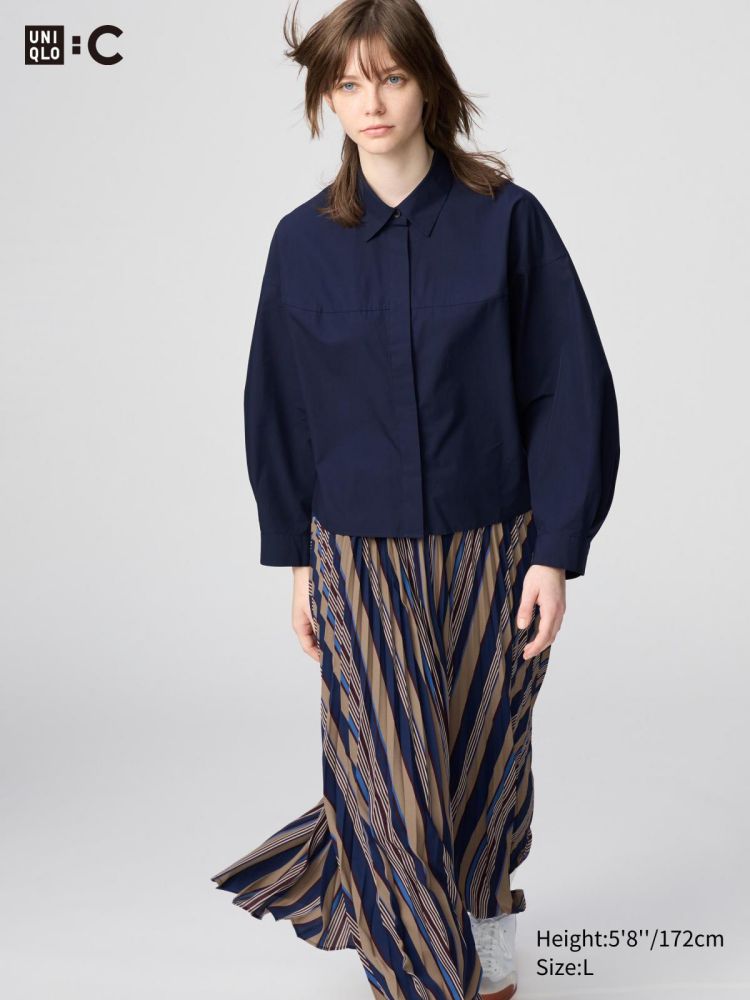 Uniqlo這款短版襯衫的最大特色，就是在經典襯衫的基礎上融入短版設計，將腰線自然提升。