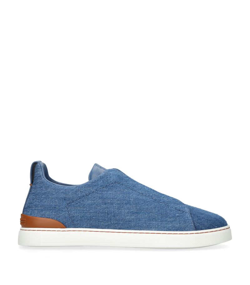 Zegna Denim Triple Stitch Sneakers