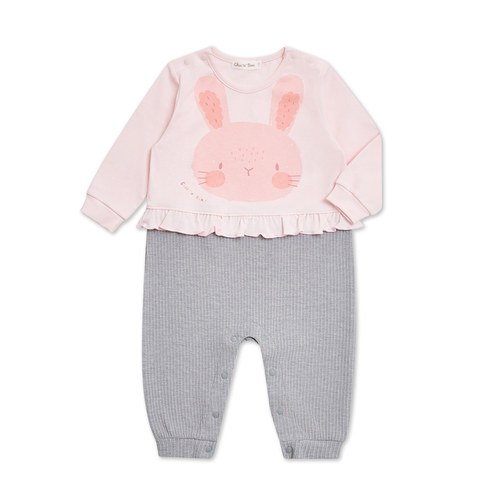 動物家族兔兔長袖雙肩開兔裝