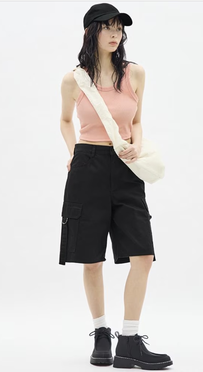 GU女裝 輕型牛仔工作及膝短褲