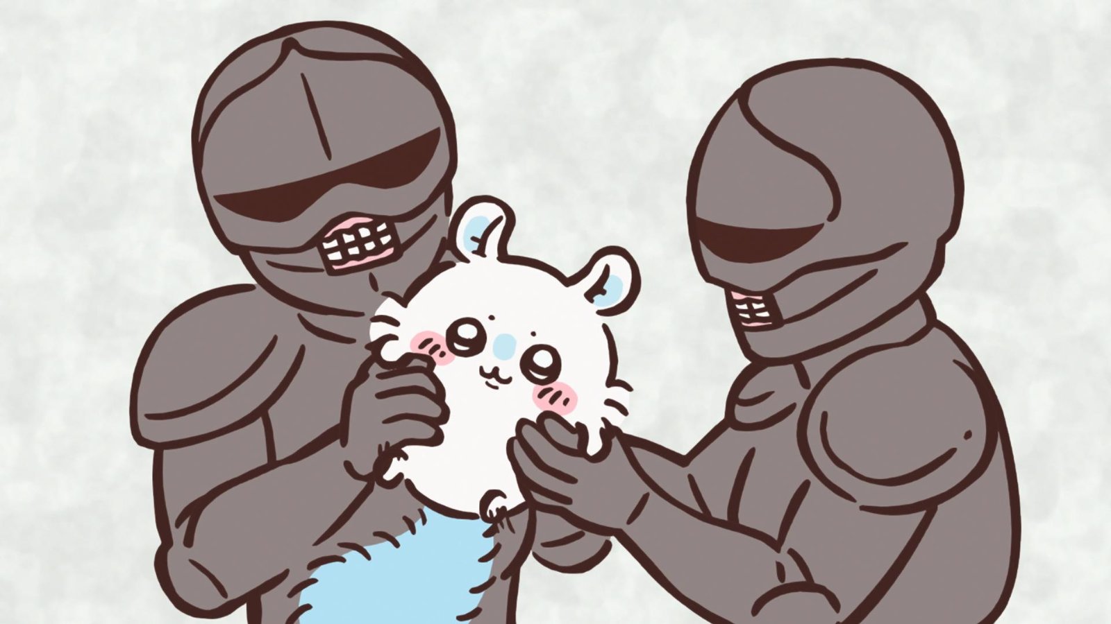 兩位鎧甲先生抓住到處騷擾別人的小桃鼠