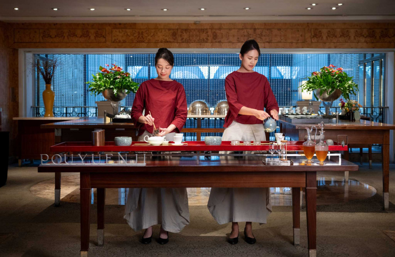 POUYUENJI擅長以優雅精緻風貌分享茶生活美學，此次也將經典藏茶與元茶師互動體驗於台北君悅的茶苑呈現。（圖／台北君悅酒店提供）
