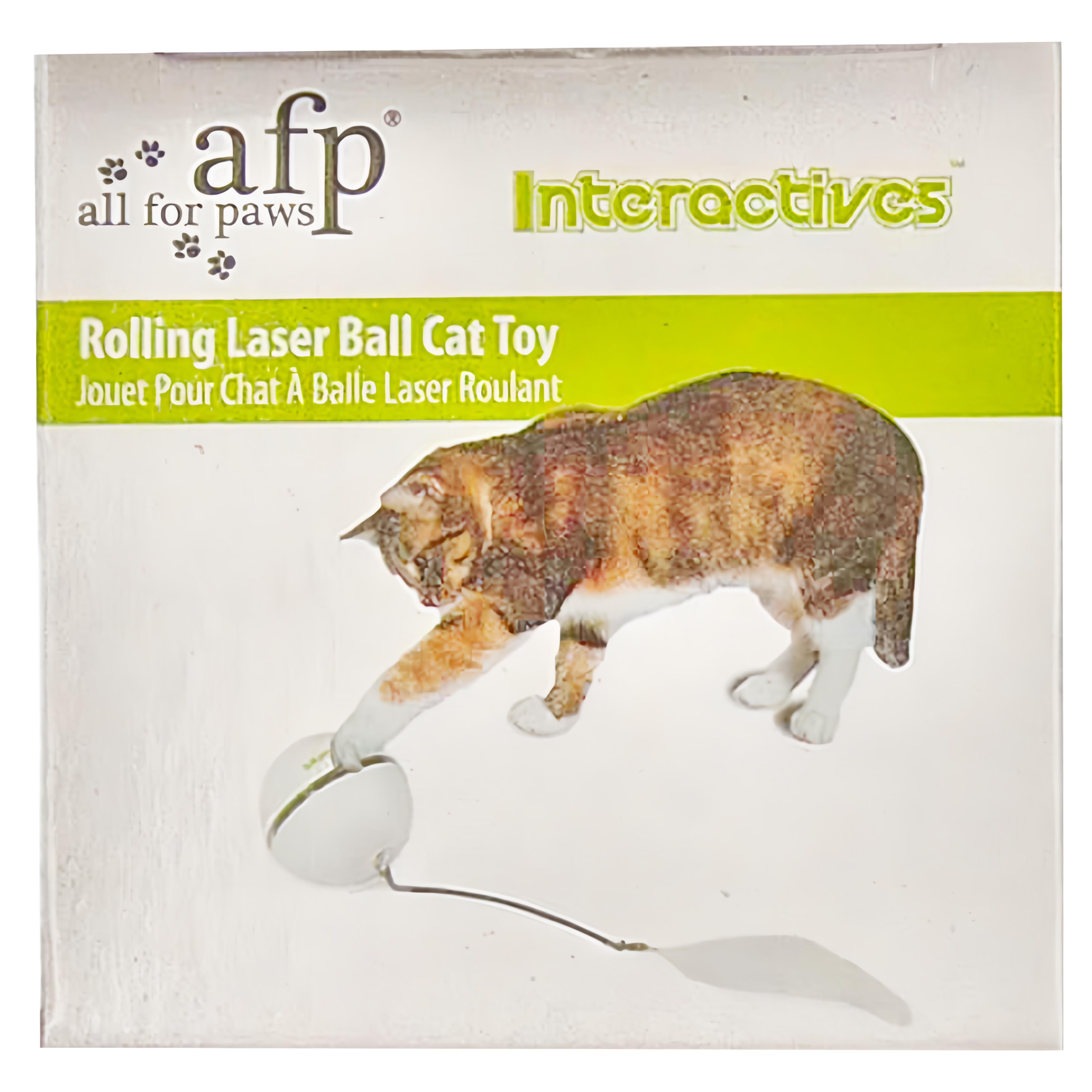 All for Paws 互動系列 LED逗貓炫光球 滾動雷射球貓玩具 1個 白色