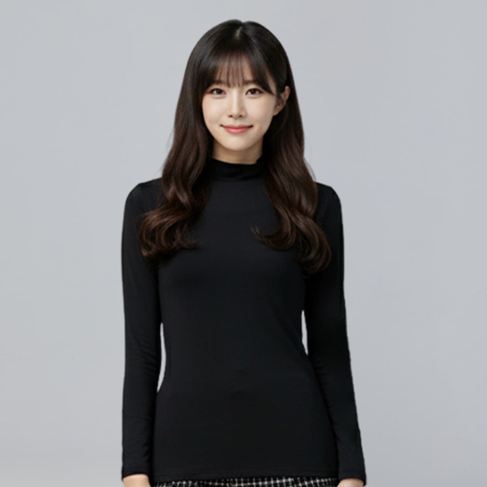 第5代溫灸刷毛立領發熱衣(經典黑 女S-2XL)