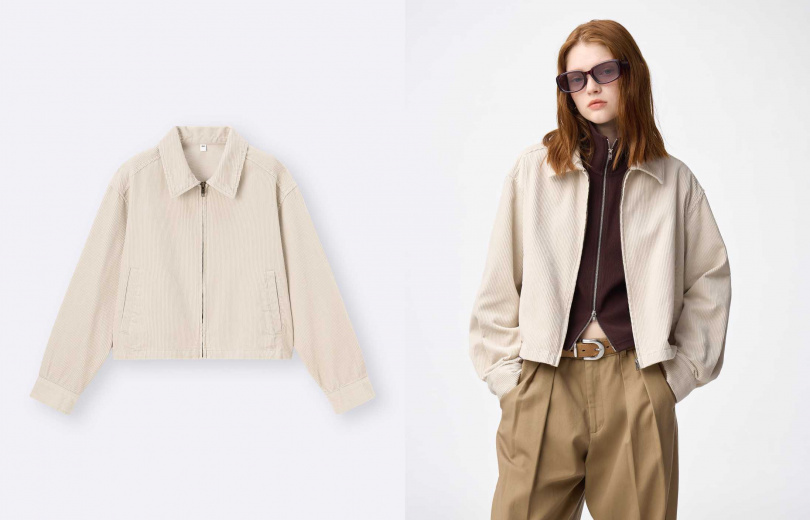 GU燈心絨拉鍊襯衫外套／990元（圖／品牌提供）