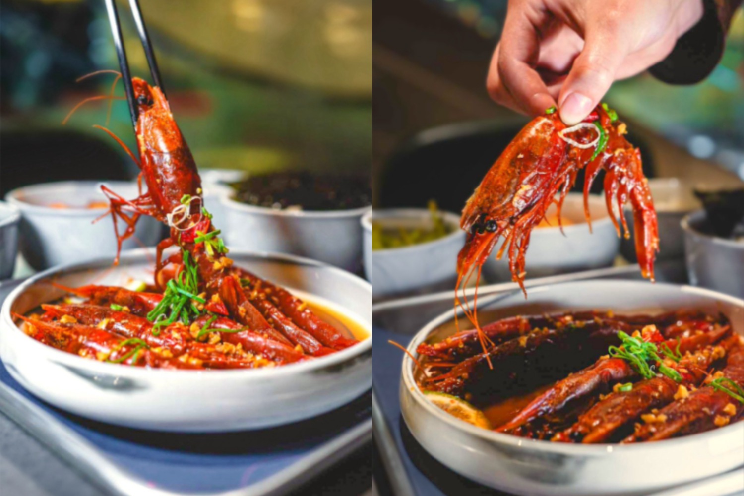 醃醬蝦裹著白飯海苔，一口一隻，超級清爽開胃又不負擔。