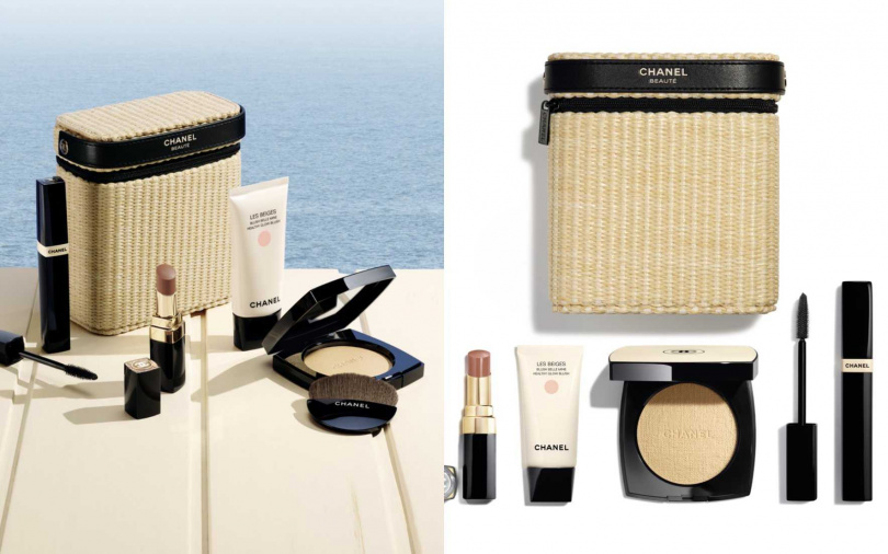 香奈兒原生美肌度假限定組(內含香奈兒時尚裸光亮采盤#夏日、香奈兒原生美肌腮紅霜#粉桃、香奈兒原生修護精準睫毛膏#130、香奈兒COCO晶亮水唇膏#280／8,950元（圖／品牌提供）
