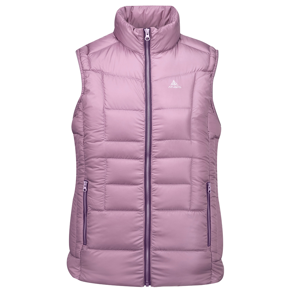 女款HEAT CORE蓄熱羽絨背心(A1VE2506W灰粉/羽絨保暖/保暖背心/樂遊戶外/保暖舒適/禦寒商品)