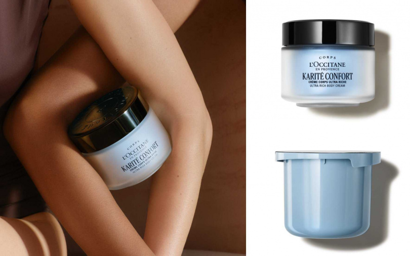 歐舒丹乳油木保濕身體霜200ml／2,080元、補充罐200ml／1,880元（圖／品牌提供）