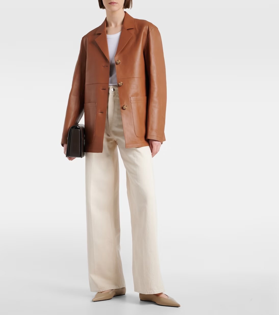 TOTEME Oversized leather jacket