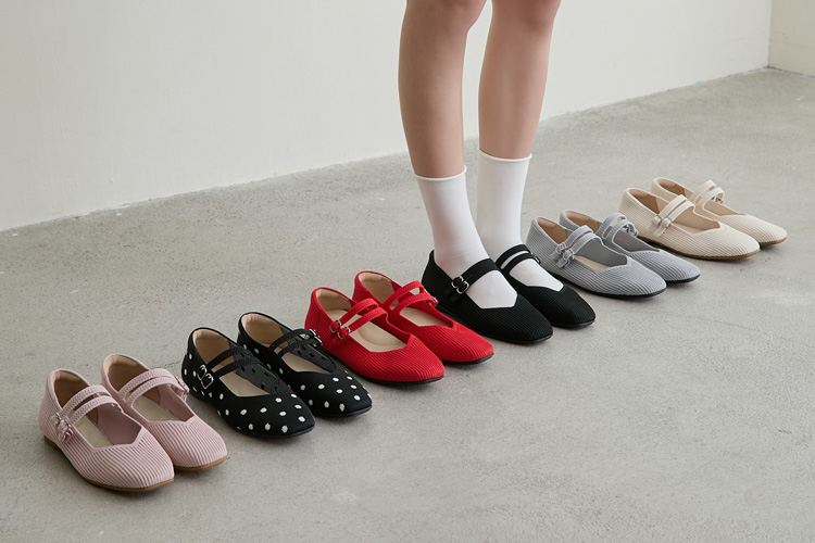 D+AF雲織鞋推薦 【3D零感雲織鞋】雙帶方頭瑪莉珍鞋